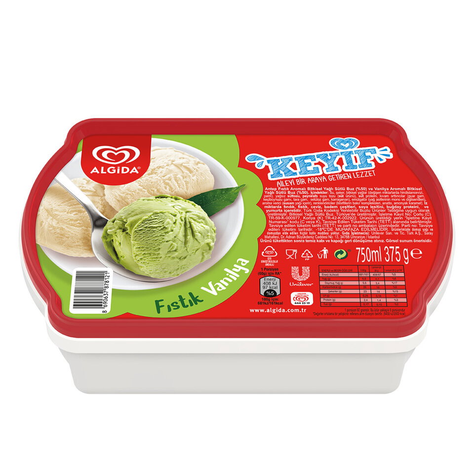 ALGİDA KEYİF FISTIK VANİLYA   750 ML